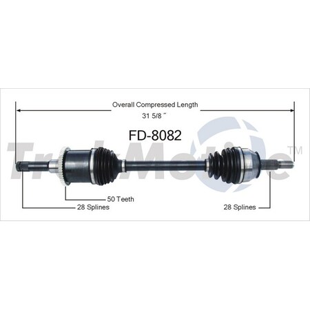 Surtrack Axle Cv Axle Shaft, Fd-8082 FD-8082